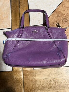 Coach Purple Pebbled Leather Satchel